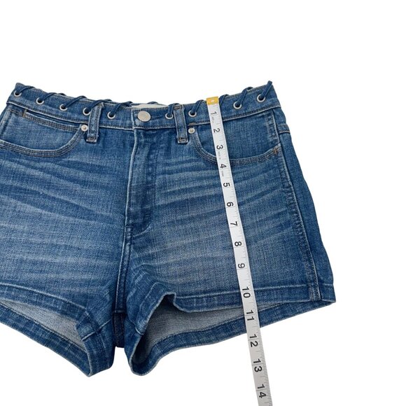 Abercrombie & Fitch Womens 6 High Rise Denim Short Shorts / Eyelet Waist Detail - Picture 8 of 11